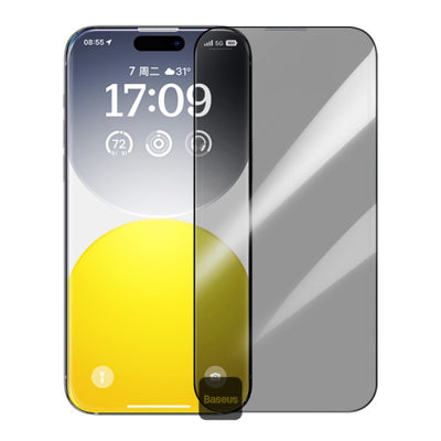 واقي شاشة بيسوس Sapphire Series iPhone 16 Pro Max زجاج مقوى 9H مع حماية خصوصية | Baseus Sapphire Series Privacy Tempered Glass Screen Protector 9H for iPhone 16 Pro Max