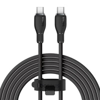 Baseus Pudding Series Fast Charging Cable Type-C to Type-C 100W 5A 2M - Black | كابل تايب سي بيسوس بودينج شحن سريع 100 واط 5 أمبير 2 متر - أسود