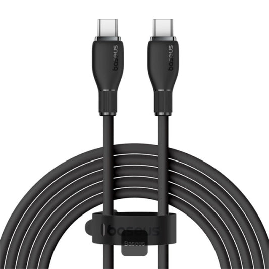 Baseus Pudding Series Fast Charging Cable Type-C to Type-C 100W 5A 2M - Black | كابل تايب سي بيسوس بودينج شحن سريع 100 واط 5 أمبير 2 متر - أسود