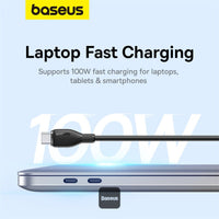 Baseus Pudding Series Fast Charging Cable Type-C to Type-C 100W 5A 2M - Black | كابل تايب سي بيسوس بودينج شحن سريع 100 واط 5 أمبير 2 متر - أسود