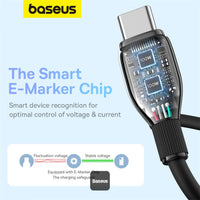 Baseus Pudding Series Fast Charging Cable Type-C to Type-C 100W 5A 2M - Black | كابل تايب سي بيسوس بودينج شحن سريع 100 واط 5 أمبير 2 متر - أسود