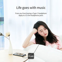 محول صوتي Baseus L41 من Type-C إلى Type-C ومنفذ 3.5 ملم (شحن + موسيقى) - أسود | Baseus L41 Audio Converter Type-C to Type-C & 3.5mm Jack Adapter (Charge + Music) - Black
