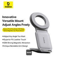 Baseus PrimeTrip C02 Mega Magnetic Car Mount Stick-on Gray | حامل سيارة بيسوس مغناطيسي PrimeTrip C02 لاصق رمادي
