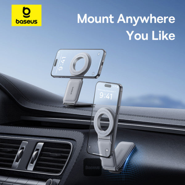 Baseus PrimeTrip C02 Mega Magnetic Car Mount Stick-on Gray | حامل سيارة بيسوس مغناطيسي PrimeTrip C02 لاصق رمادي