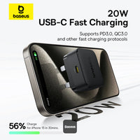 Baseus Palm Charger 1C 20W UK Black | شاحن بيسوس بالم 20 واط منفذ واحد UK أسود
