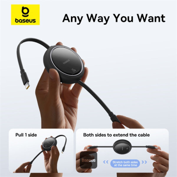 كابل بيسوس قابل للسحب USB-C إلى آيفون 20W 1 متر | Baseus Free2Pull Retractable Cable C to iPhone 20W 1m