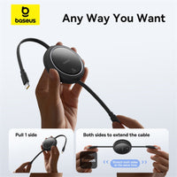 كابل بيسوس قابل للسحب USB-C إلى آيفون 20W 1 متر | Baseus Free2Pull Retractable Cable C to iPhone 20W 1m