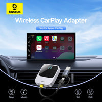 محول باسيوس SafeJourney كاربلاي لاسلكي رمادي - Baseus SafeJourney Wireless CarPlay Adapter Grey