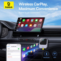محول باسيوس SafeJourney كاربلاي لاسلكي رمادي - Baseus SafeJourney Wireless CarPlay Adapter Grey