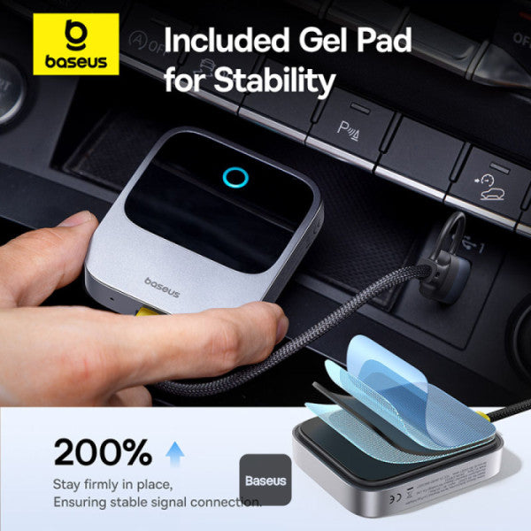 محول باسيوس SafeJourney كاربلاي لاسلكي رمادي - Baseus SafeJourney Wireless CarPlay Adapter Grey