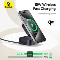 Baseus PicoGo 2-in-1 Magnetic Wireless Charger Qi2 67W Black with Cable Type-C 100W | شاحن بيسوس بيكو جو اللاسلكي المغناطيسي 2 في 1 كيو آي 2 بقوة 67 واط أسود مع كابل تايب سي 100 واط