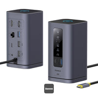 Baseus Spacemate Series 10-in-1 MAC Docking Station Hub - Grey - محطة إرساء بيسوس 10 في 1 للماك