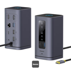 Baseus Spacemate Series 10-in-1 MAC Docking Station Hub - Grey - محطة إرساء بيسوس 10 في 1 للماك