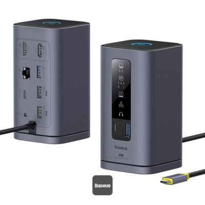 Baseus Spacemate Series 10-in-1 MAC Docking Station Hub - Grey - محطة إرساء بيسوس 10 في 1 للماك