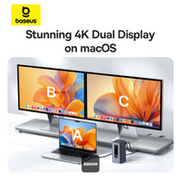 Baseus Spacemate Series 10-in-1 MAC Docking Station Hub - Grey - محطة إرساء بيسوس 10 في 1 للماك