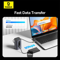 Baseus Spacemate Series 10-in-1 MAC Docking Station Hub - Grey - محطة إرساء بيسوس 10 في 1 للماك