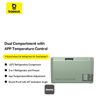 Baseus T-Space Car Refrigerator Freezer & Cooler for Tesla Model Y 26.1L - ثلاجة سيارة بيسوس لتسلا موديل Y