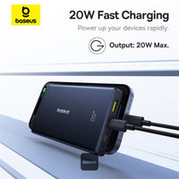 Baseus PicoGo Power Bank 10000mAh 20W Black - بيسوس بيكو جو باور بانك 10000 مللي أمبير 20 واط أسود
