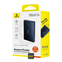 Baseus PicoGo Power Bank 10000mAh 20W Black - بيسوس بيكو جو باور بانك 10000 مللي أمبير 20 واط أسود