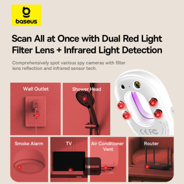 Baseus Heyo Series II Infrared Camera Detector - Mini Travel Hotel Hidden Camera Finder - كاشف الكاميرات المخفية