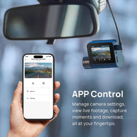 70mai A200 كاميرا سيارة مزدوجة HDR أمامية وخلفية مع Wifi ورؤية ليلية Night Owl