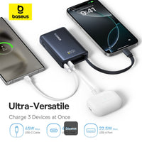Baseus PicoGo Power Bank 10000mAh 45W Black - باور بانك بيسوس بيكو جو 10000 مللي أمبير 45 واط أسود