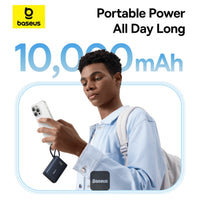 Baseus PicoGo Power Bank 10000mAh 45W Black - باور بانك بيسوس بيكو جو 10000 مللي أمبير 45 واط أسود