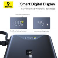 Baseus PicoGo Power Bank 10000mAh 45W Black - باور بانك بيسوس بيكو جو 10000 مللي أمبير 45 واط أسود