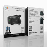 Master 30W Charger USB-A + USB-C with 27W USB-C to Lightning Cable – Black | شاحن ماستر 30 وات منفذين + كابل 27 وات USB-C إلى Lightning أسود