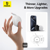 Baseus Free2Pull Mini Retractable Type-C Cable 60W Fast Charging 1M - White | كابل تايب سي قابل للسحب بيسوس فري تو بول ميني شحن سريع 60 واط 1 متر - أبيض