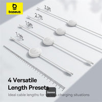 Baseus Free2Pull Mini Retractable Type-C Cable 60W Fast Charging 1M - White | كابل تايب سي قابل للسحب بيسوس فري تو بول ميني شحن سريع 60 واط 1 متر - أبيض