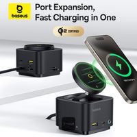هاب Baseus MagPro II 7 في 1 مع شحن لاسلكي مغناطيسي | Baseus MagPro II 7-in-1 HUB Magnetic Wireless Charging 15W Black