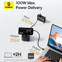 هاب Baseus MagPro II 7 في 1 مع شحن لاسلكي مغناطيسي | Baseus MagPro II 7-in-1 HUB Magnetic Wireless Charging 15W Black