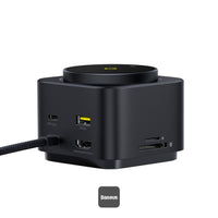 هاب Baseus MagPro II 7 في 1 مع شحن لاسلكي مغناطيسي | Baseus MagPro II 7-in-1 HUB Magnetic Wireless Charging 15W Black