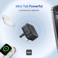 Baseus Palm Charger 1C 30W UK Black (With Cable C→C 60W 1m Black) | شاحن بيسوس بالم 1C 30 واط UK أسود