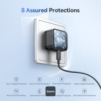 Baseus Palm Charger 1C 30W UK Black (With Cable C→C 60W 1m Black) | شاحن بيسوس بالم 1C 30 واط UK أسود