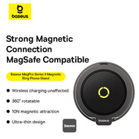 Baseus MagPro II Magnetic Ring Stand Matte Black - حلقة حامل مغناطيسي بيسوس ماج برو 2 أسود مطفي