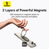 Baseus MagPro II Magnetic Ring Stand Matte Black - حلقة حامل مغناطيسي بيسوس ماج برو 2 أسود مطفي