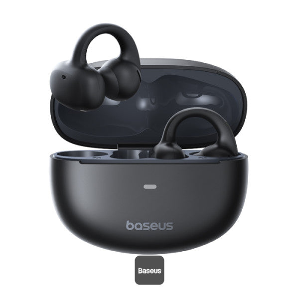 Baseus Bowie MC1 Open-Ear Ear Clip Headphones Bluetooth 5.4 40H Battery AI Bass IP57 - White | سماعات بيسوس بوي MC1 مفتوحة الأذن كليب لاسلكية بلوتوث 5.4 بطارية 40 ساعة باس ذكي مقاومة للماء IP57 - أبيض