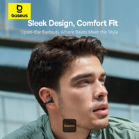 Baseus Bowie MC1 Open-Ear Ear Clip Headphones Bluetooth 5.4 40H Battery AI Bass IP57 - White | سماعات بيسوس بوي MC1 مفتوحة الأذن كليب لاسلكية بلوتوث 5.4 بطارية 40 ساعة باس ذكي مقاومة للماء IP57 - أبيض