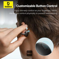 Baseus Bowie MC1 Open-Ear Ear Clip Headphones Bluetooth 5.4 40H Battery AI Bass IP57 - White | سماعات بيسوس بوي MC1 مفتوحة الأذن كليب لاسلكية بلوتوث 5.4 بطارية 40 ساعة باس ذكي مقاومة للماء IP57 - أبيض