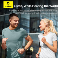 Baseus Bowie MC1 Open-Ear Ear Clip Headphones Bluetooth 5.4 40H Battery AI Bass IP57 - White | سماعات بيسوس بوي MC1 مفتوحة الأذن كليب لاسلكية بلوتوث 5.4 بطارية 40 ساعة باس ذكي مقاومة للماء IP57 - أبيض