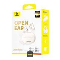Baseus Bowie MC1 Open-Ear Ear Clip Headphones Bluetooth 5.4 40H Battery AI Bass IP57 - White | سماعات بيسوس بوي MC1 مفتوحة الأذن كليب لاسلكية بلوتوث 5.4 بطارية 40 ساعة باس ذكي مقاومة للماء IP57 - أبيض