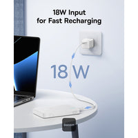Baseus EnerFill FP21 Power Bank 10000mAh 22.5W White (With Cable C→C 30cm 20V/3A) | بيسوس إنرفيل باور بانك 10000 مللي أمبير 22.5 واط أبيض