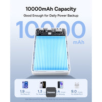 Baseus EnerFill FP21 Power Bank 10000mAh 22.5W White (With Cable C→C 30cm 20V/3A) | بيسوس إنرفيل باور بانك 10000 مللي أمبير 22.5 واط أبيض