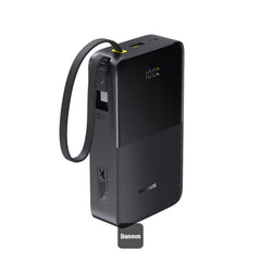 Baseus EnerFill FC51 Bipow2 Pro Power Bank 20000mAh 22.5W Black Built-in Cable - باور بانك بيسوس انرفيل FC51 بايباو 2 برو 20000 مللي أمبير 22.5 واط أسود بكيبل مدمج