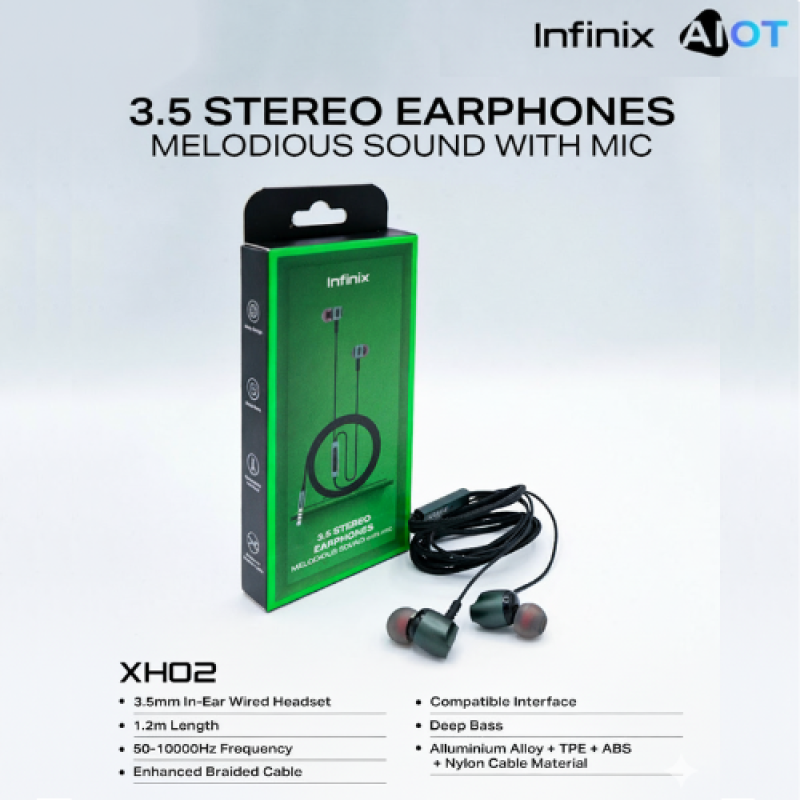 سماعة INFINIX السلكية XH02 بمنفذ 3.5 ملم | INFINIX Wire Headset XH02 (3.5mm)
