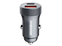شاحن سيارة روك روز Ranger بمنفذي يو اس بي اي وتايب سي وبقدرة شحن 30 واط | RockRose Ranger PQ GT 30W PD & QC 3.0 Dual Port Car Phone Charger Adapter