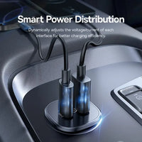شاحن سيارة بيسوس جو تريب DP1 سريع 30 واط بمنفذي USB-C وUSB-A – أسود كوني | Baseus GoTrip DP1 30W Fast Car Charger USB-C & USB-A Cosmic Black