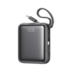 Banka Hêzê ya Joyroom 10,000mAh bi Hêza Barkirinê ya 22.5W û Kabloyên Type-C &amp; Lightning ên Çêkirî | JOYROOM JR-PBF27 Banka Hêzê ya Mini 22.5W 10000mAh Bi Kabloyên Type-C &amp; Lightning